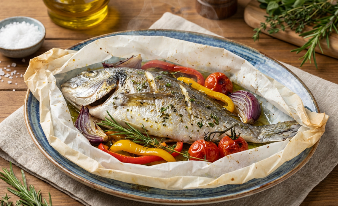 Kağıtta Sebzeli Çipura Balık Tarifi